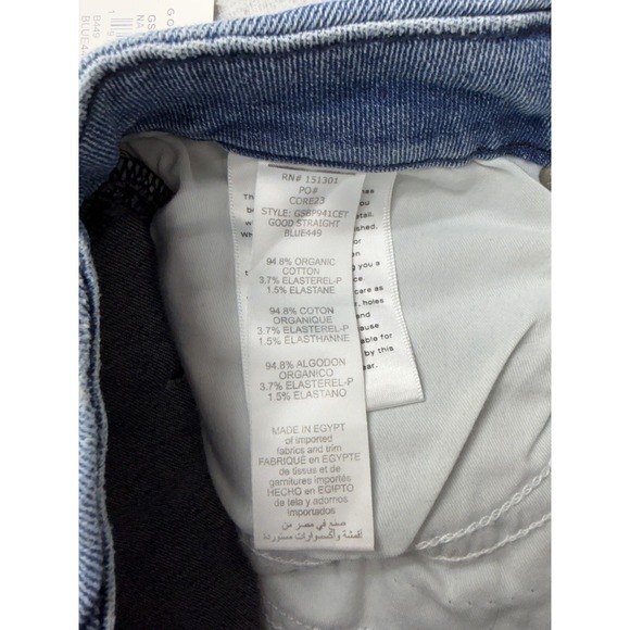 Good American Jeans Womens 6/28 Blue Good Straight Raw Hem Stretch GSBP941CET - Picture 12 of 14
